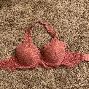 VS PINK Small Pink Lace Push-Up Bralette